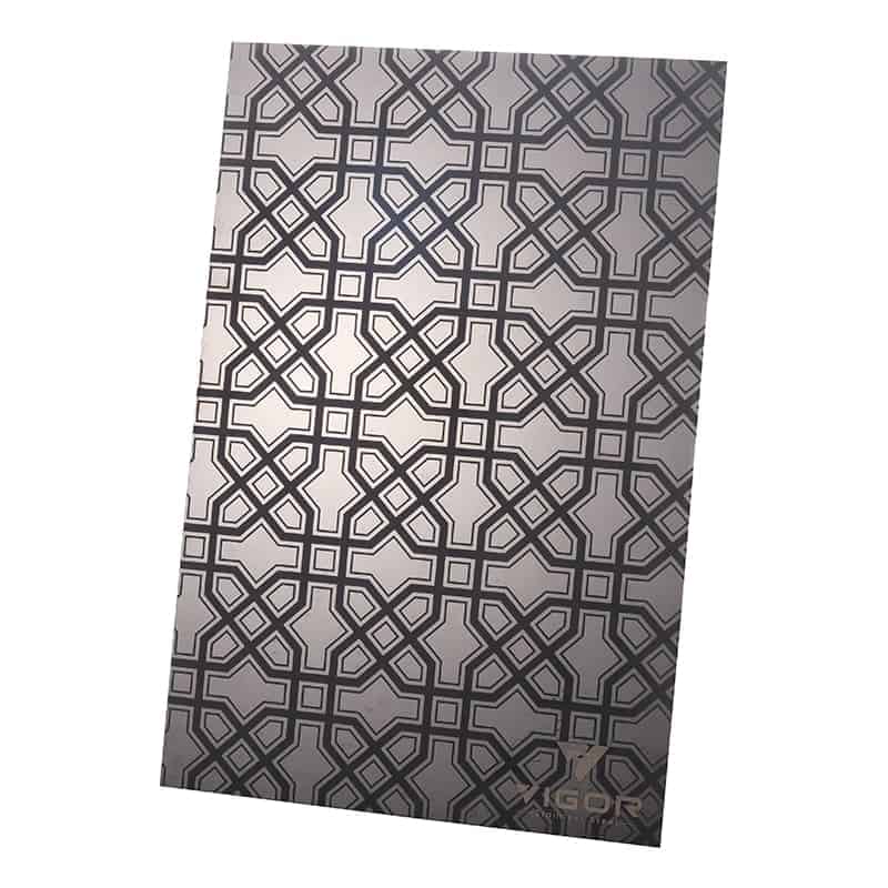 VIGORSS etched stainless steel sheets
