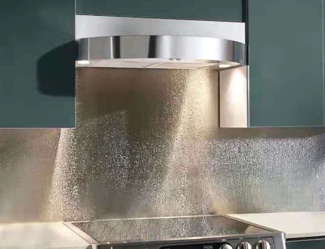 Stainless steel backsplash